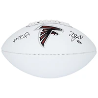 Ballon de football américain Franklin White Panel autographié par Drake London et Michael Penix Jr. des Falcons d'Atlanta