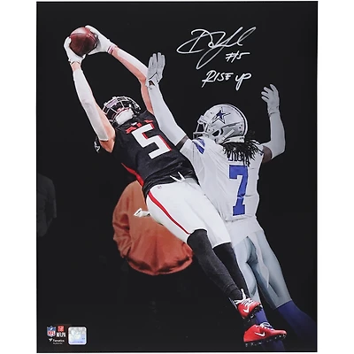 Drake London Atlanta Falcons Autographed 16" x 20" Touchdown Catch Spotlight Photograph with "Rise Up" Inscription