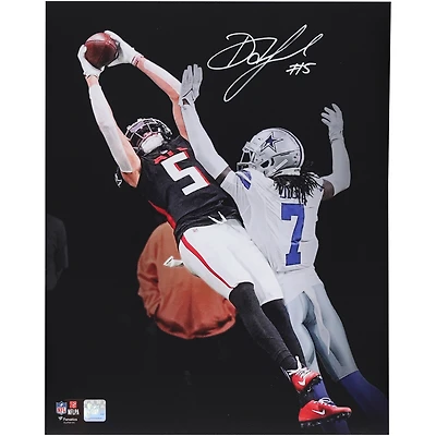 Drake London Atlanta Falcons Autographed 16" x 20" Touchdown Catch Spotlight Photograph