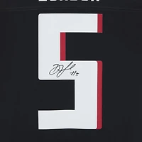 Maillot Nike Vapor F.U.S.E. noir en édition limitée, autographié par Drake London et des Falcons d'Atlanta