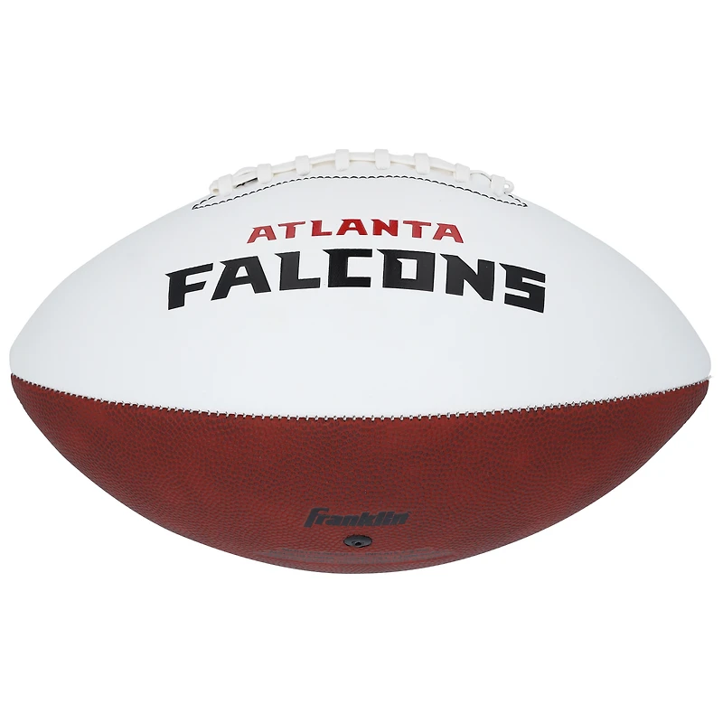 Ballon de football américain à panneau Franklin White autographié par Drake London des Atlanta Falcons