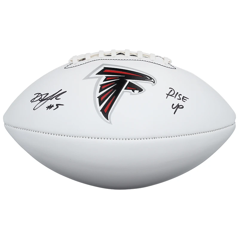 Drake London Atlanta Falcons Autographed Franklin White Panel Football with "Rise Up" Inscription