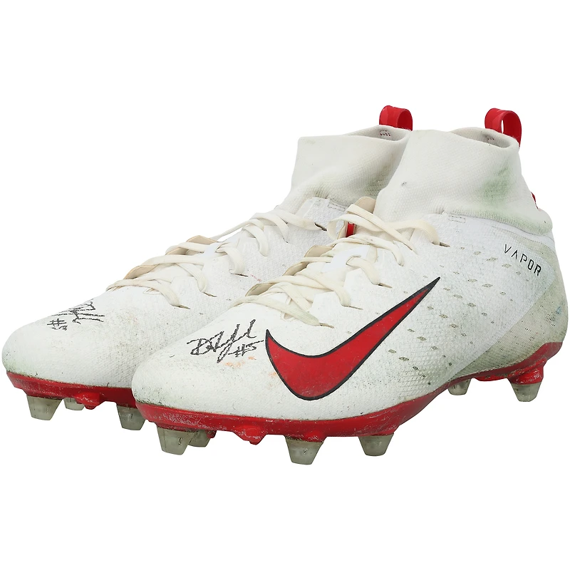 Drake London Atlanta Falcons Autographed Game-Used White Nike Cleats from the 2025-26 NFL Season