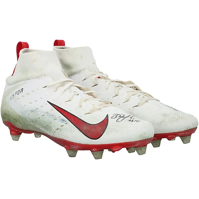 Drake London Atlanta Falcons Autographed Game-Used White Nike Cleats from the 2025-26 NFL Season