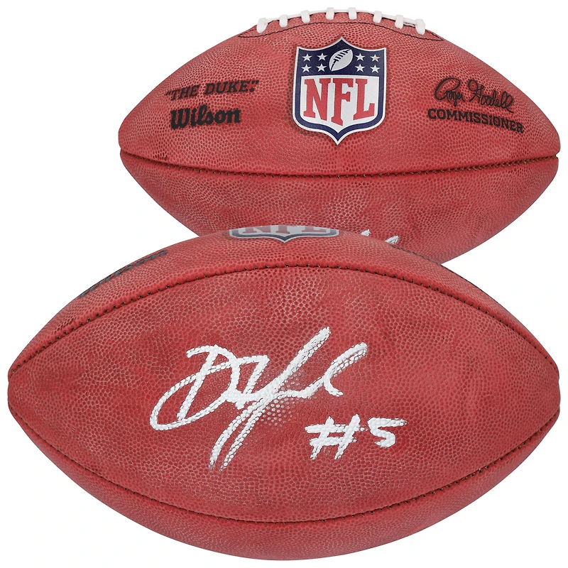 Ballon de football américain Wilson Duke en couleur, autographié par Drake London des Atlanta Falcons