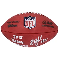Ballon de football américain Wilson Duke en couleur, autographié par Drake London des Atlanta Falcons, avec inscription « Fast Break Drake ».