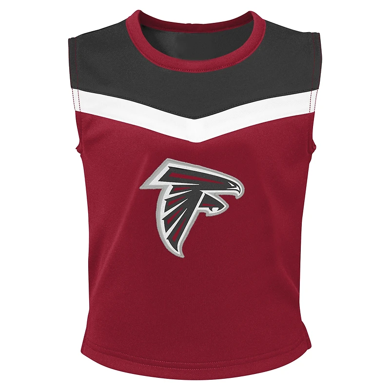 Ensemble deux pièces pour filles d'âge préscolaire avec culotte bouffante Atlanta Falcons Spirit Cheerleader Red
