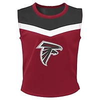 Ensemble deux pièces pour filles d'âge préscolaire avec culotte bouffante Atlanta Falcons Spirit Cheerleader Red