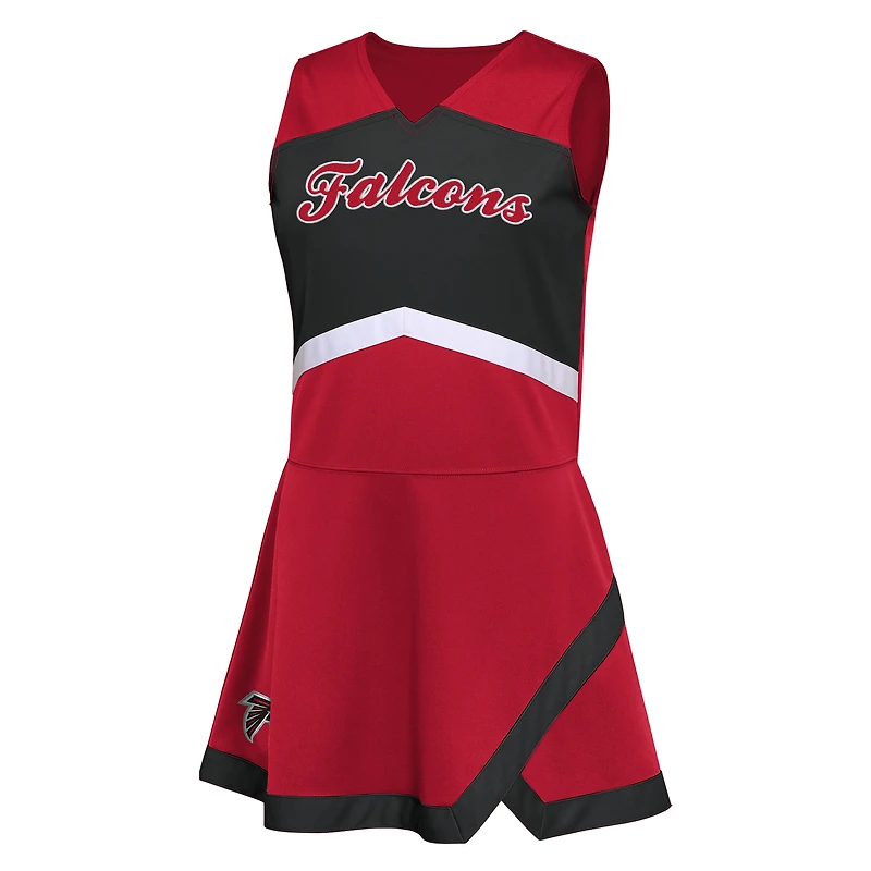 Ensemble robe pull et bloomer en deux pièces pour filles d'âge préscolaire, rouge, Atlanta Falcons, capitaine des pom-pom girls