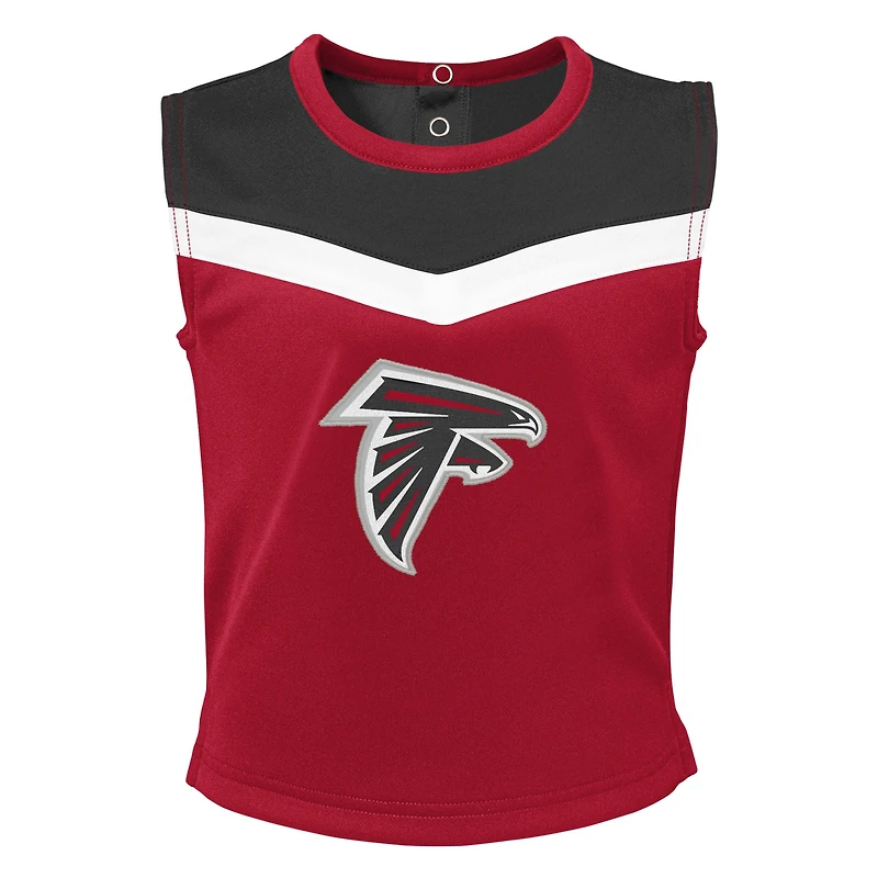 Girls Toddler Red Atlanta Falcons Spirit Cheer Two-Piece Cheerleader Set with Bloomers