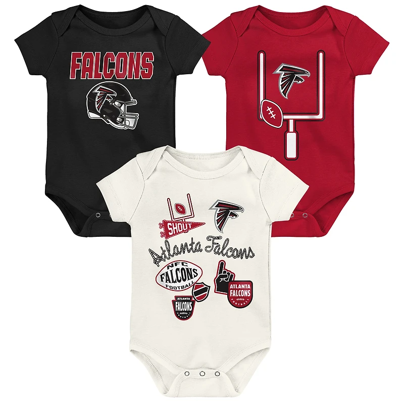 Infant & Newborn Outerstuff  Atlanta Falcons Littlest Player Three-Piece Bodysuit Set