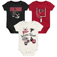 Infant & Newborn Outerstuff  Atlanta Falcons Littlest Player Three-Piece Bodysuit Set