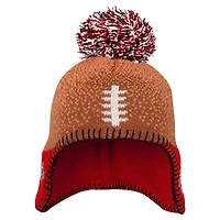 Bonnet en tricot marron pour bébé avec pompon pour footballeur des Falcons d'Atlanta