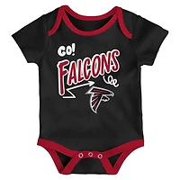Infant Outerstuff  Atlanta Falcons All Day Play Three-Piece Bodysuit Set