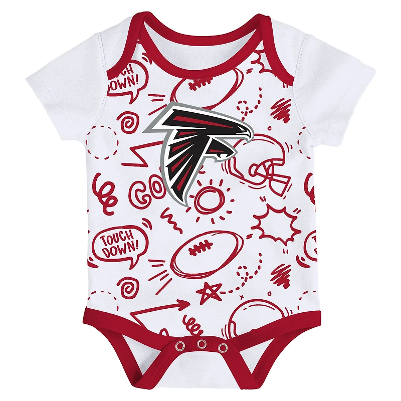 Infant Outerstuff  Atlanta Falcons All Day Play Three-Piece Bodysuit Set