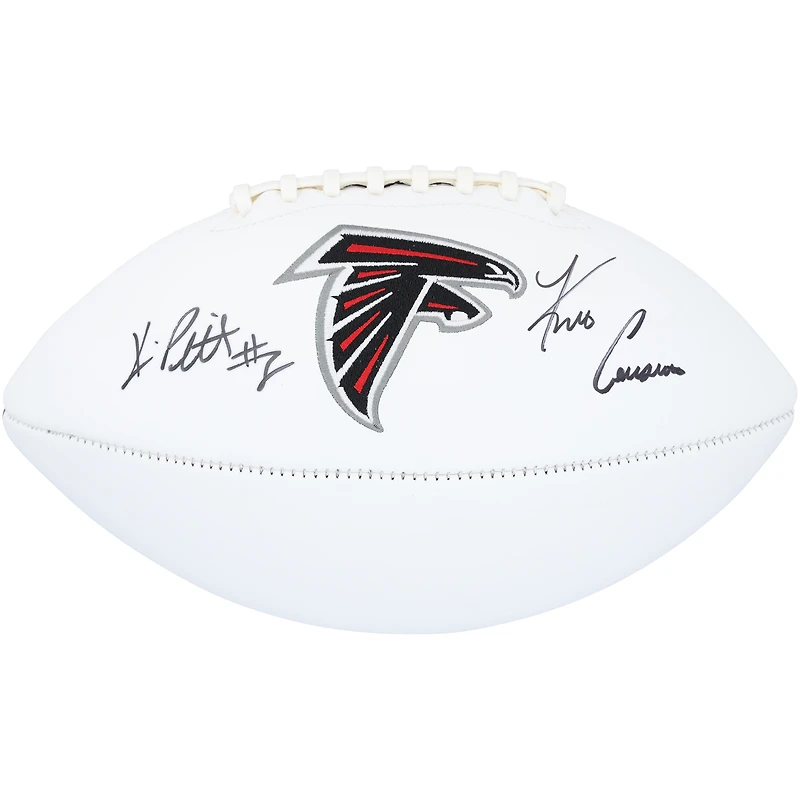 Kirk Cousins & Kyle Pitts Atlanta Falcons Autographed Franklin White Panel Football 