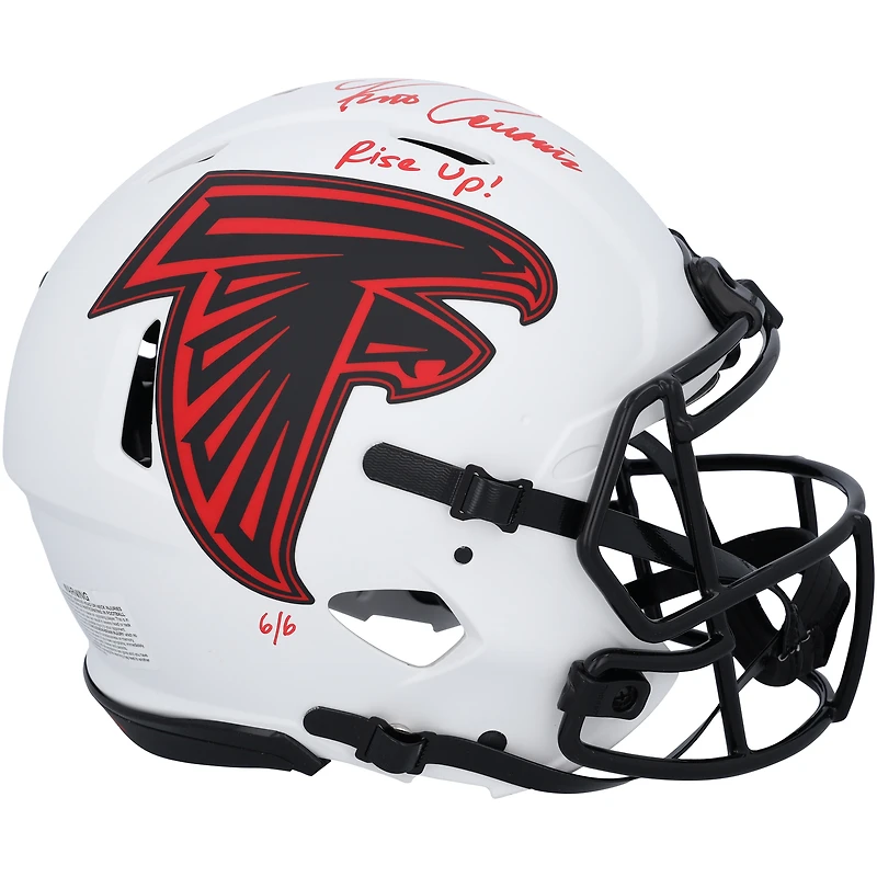 Kirk Cousins Atlanta Falcons Autographed Riddell Lunar Speed Authentic Helmet with "Rise Up!" Inscription - Signed in Red Ink - Limited Edition #6/6
