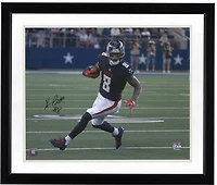 Kyle Pitts Atlanta Falcons Autographed 16" x 20" Black Jersey Running Photograph