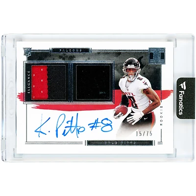 Carte de recrue autographiée de Kyle Pitts (Atlanta Falcons) 2021 Panini Impeccable Elegance Dual-Color Jersey Relics #110 #15/75