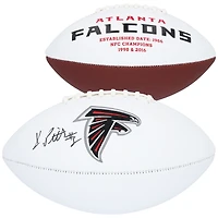 Ballon de football blanc autographié par Kyle Pitts des Falcons d'Atlanta