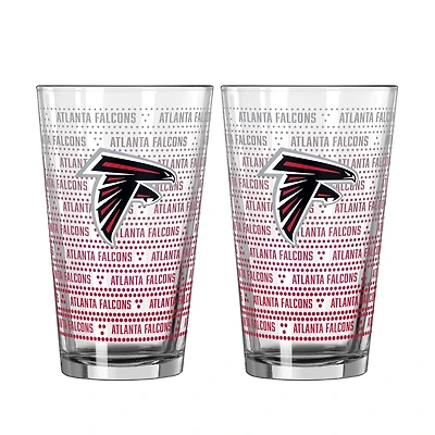 Ensemble de deux verres à bière Logo Brands Atlanta Falcons Chant Fade de 473 ml (16 oz).