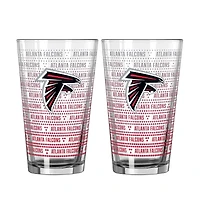 Ensemble de deux verres à bière Logo Brands Atlanta Falcons Chant Fade de 473 ml (16 oz).