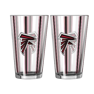 Logo Brands Atlanta Falcons Two-Piece 16oz. Striped Pint Glass Set