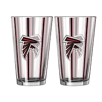 Logo Brands Atlanta Falcons Two-Piece 16oz. Striped Pint Glass Set