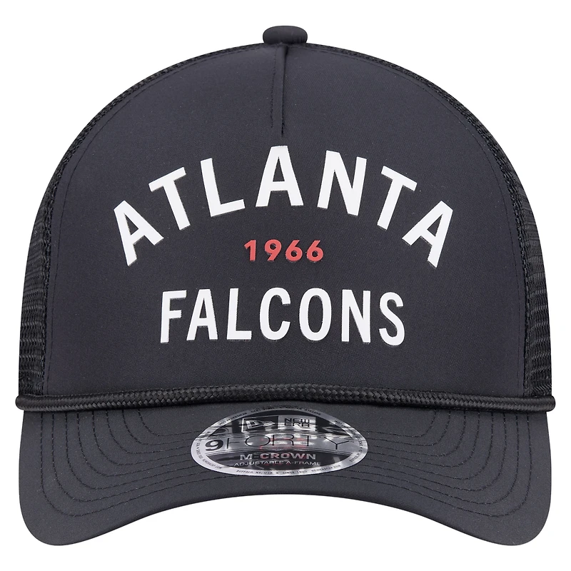Men's New Era  Black Atlanta Falcons Active Minimalist M-Crown A-Frame 9FORTY Adjustable Hat