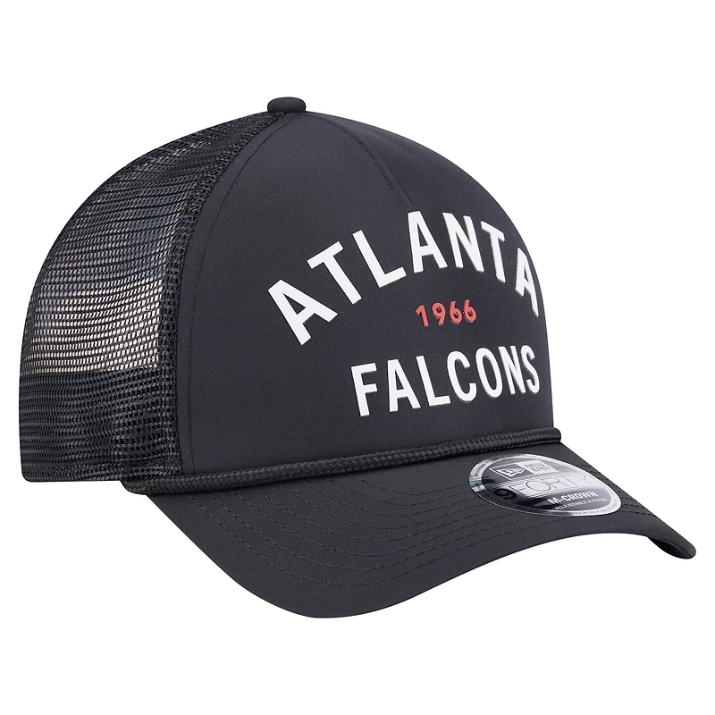 Men's New Era  Black Atlanta Falcons Active Minimalist M-Crown A-Frame 9FORTY Adjustable Hat