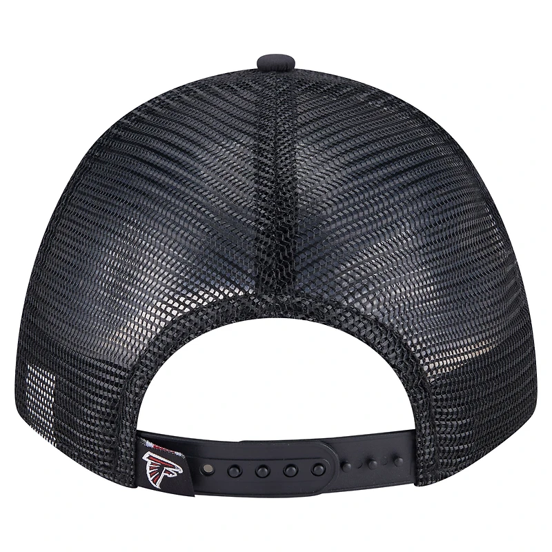 Men's New Era  Black Atlanta Falcons Active Minimalist M-Crown A-Frame 9FORTY Adjustable Hat