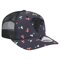 Men's New Era  Navy/Black Atlanta Falcons Adventure Drinks Pattern 9SEVENTY Stretch-Snap Hat
