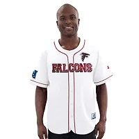 Maillot de baseball blanc à boutons complets pour homme Atlanta Falcons Starter Relay