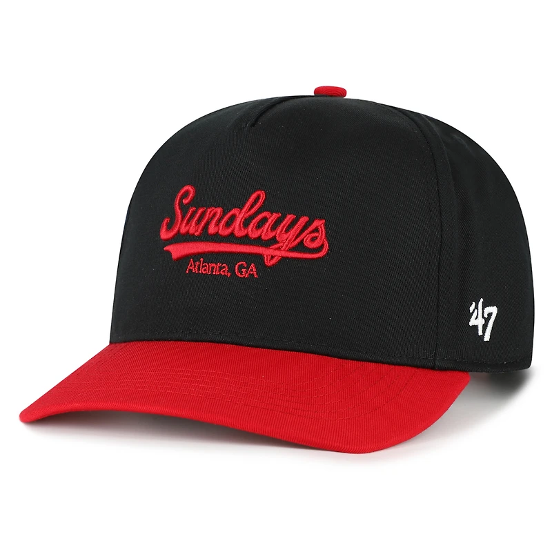 Men's '47 Black/Red Atlanta Falcons Sundays Sure Shot Hitch Two-Tone Adjustable Hat