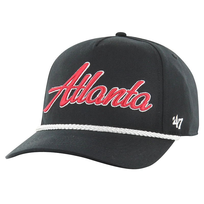 Men's '47 Black Atlanta Falcons Overhand Hitch Adjustable Hat