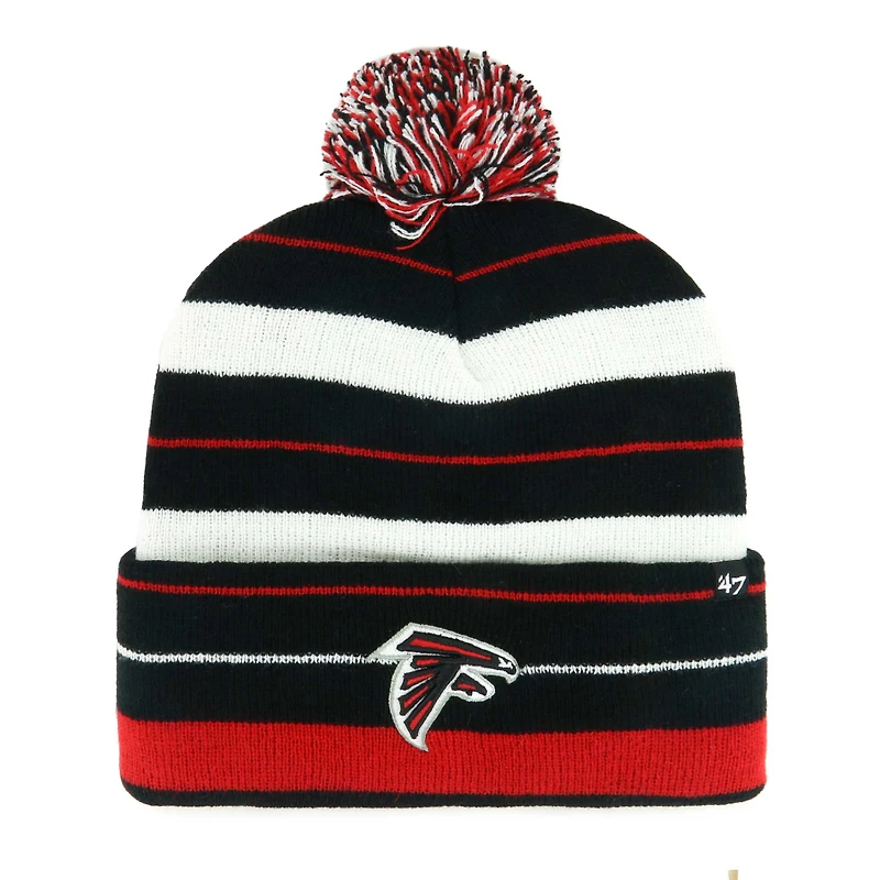 Bonnet en tricot à revers Powerline '47 Atlanta Falcons noir pour hommes avec pompon