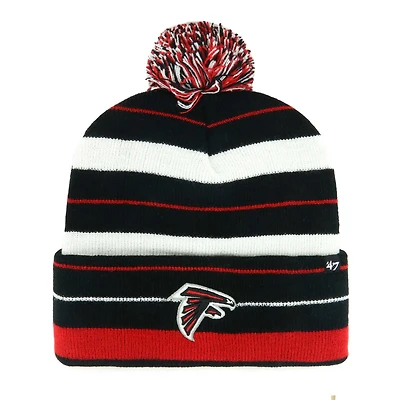 Bonnet en tricot à revers Powerline '47 Atlanta Falcons noir pour hommes avec pompon