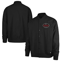 Blouson aviateur noir à boutons « 47 » des Falcons d'Atlanta pour homme, modèle Euro Step Twill, coupe Sundays