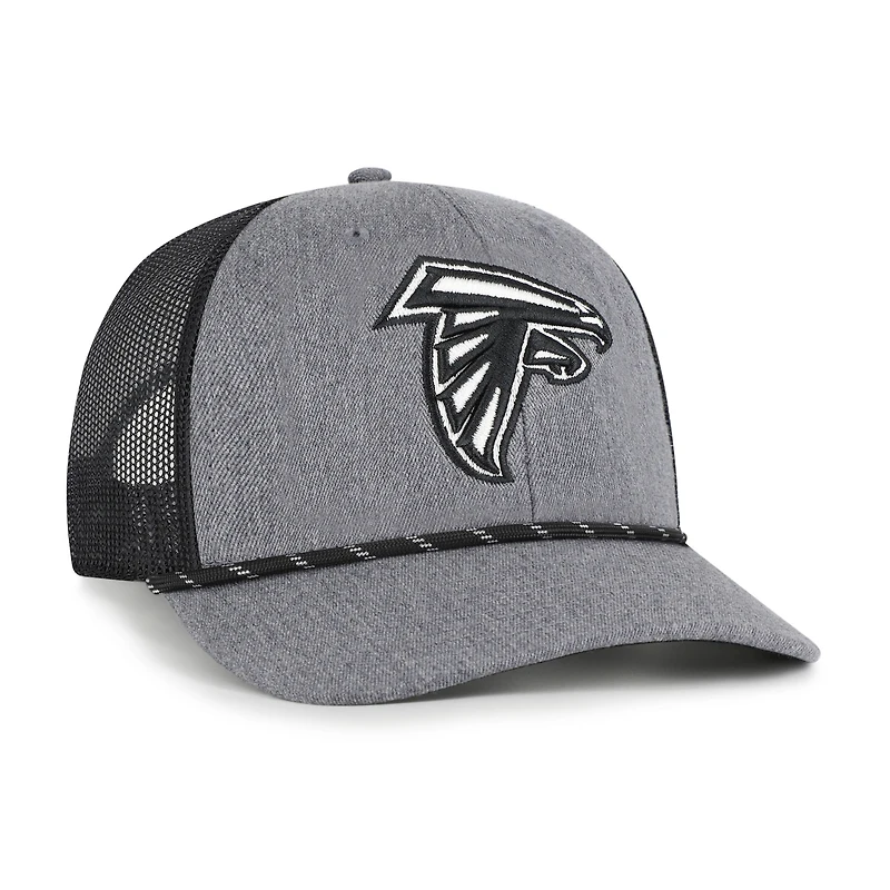 Casquette ajustable en corde de carbone des Falcons d'Atlanta « 47 » pour homme, couleur anthracite chiné