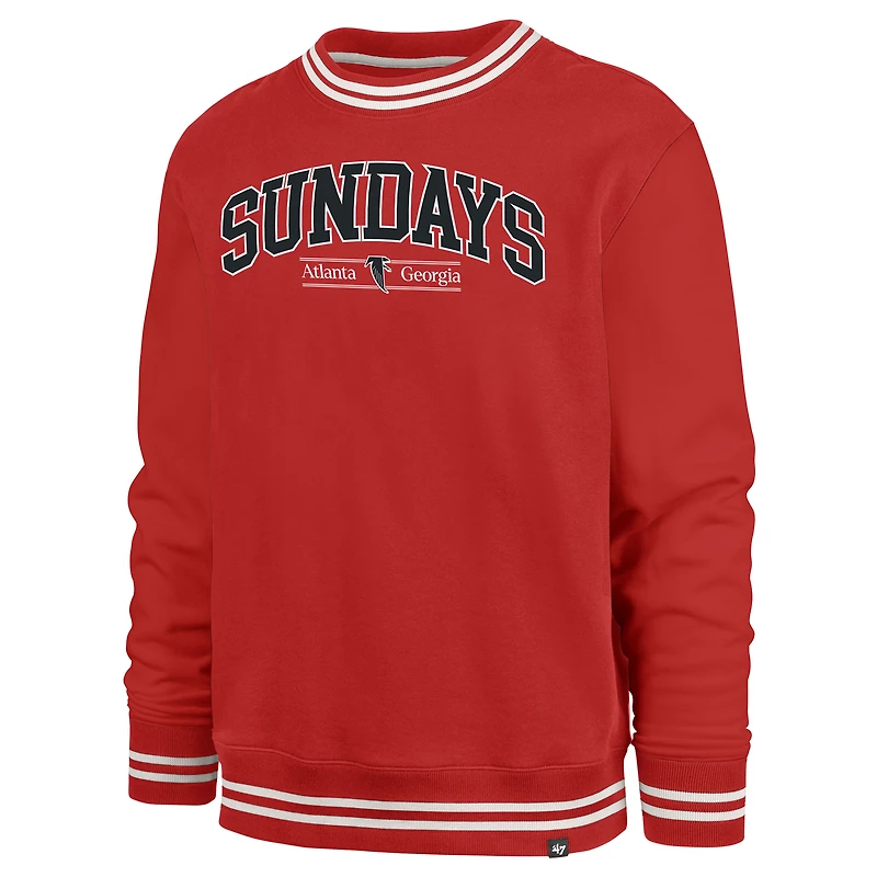 Men's '47 Red Atlanta Falcons Sundays Clubhouse View Sierra Fleece Pullover Sweatshirt
