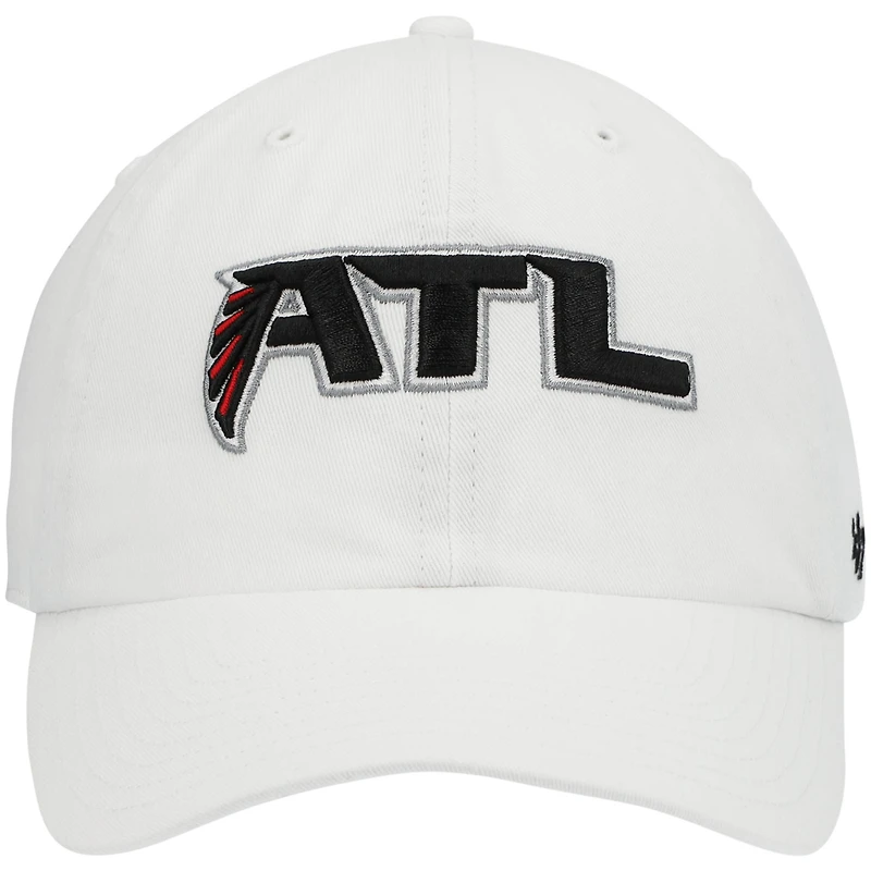 Casquette réglable Clean Up Atlanta Falcons '47 blanche pour homme
