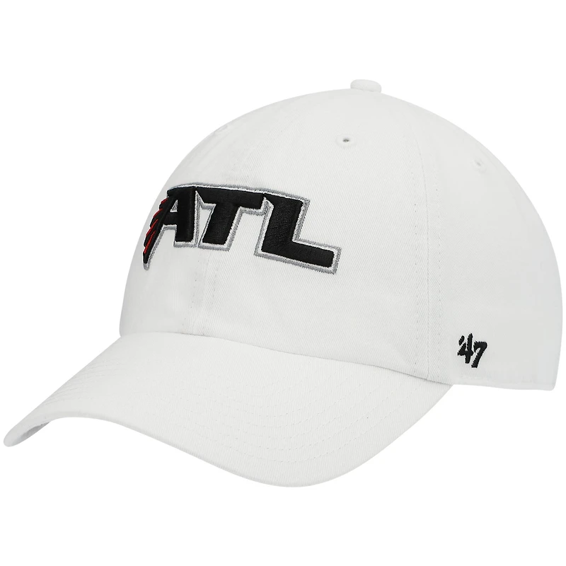 Casquette réglable Clean Up Atlanta Falcons '47 blanche pour homme
