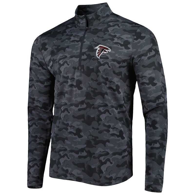 Sweat-shirt noir à fermeture éclair quart de tour pour homme des Falcons d'Atlanta Brigade d'Antigua