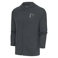 Sweat à capuche zippé intégral avec logo métallique des Falcons d'Atlanta Antigua pour homme