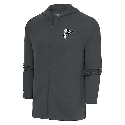 Sweat à capuche zippé intégral avec logo métallique des Falcons d'Atlanta Antigua pour homme