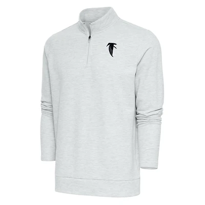 Pull-over à fermeture éclair quart de tour Gambit rétro pour homme, gris chiné, avec logo l'équipe des Falcons d'Atlanta