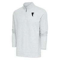 Pull-over à fermeture éclair quart de tour Gambit rétro pour homme, gris chiné, avec logo l'équipe des Falcons d'Atlanta