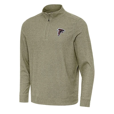 Men's Antigua Olive Atlanta Falcons Subtle Quarter-Zip Top