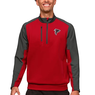 Men's Antigua Red Atlanta Falcons Team Quarter-Zip Pullover Top