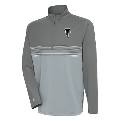 Men's Antigua Steel Atlanta Falcons Team Logo Throwback Pace Quarter-Zip Pullover Top
